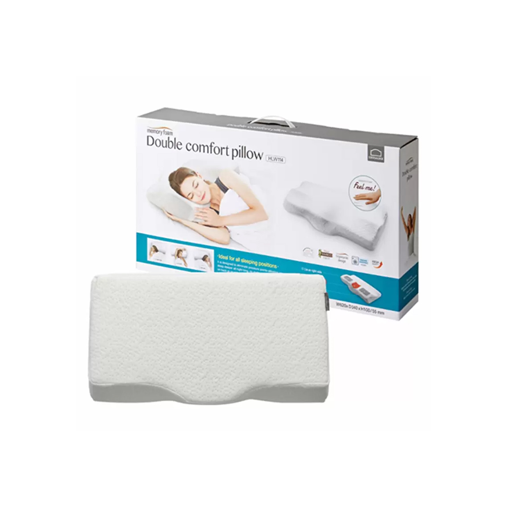 Gối Memory Foam 50D, Hình Chữ Nhật, Trọng Lượng 1150G, 62*34*10/5.5Cm - Màu Trắng - Lock&Lock - HLW114, , large image number 0